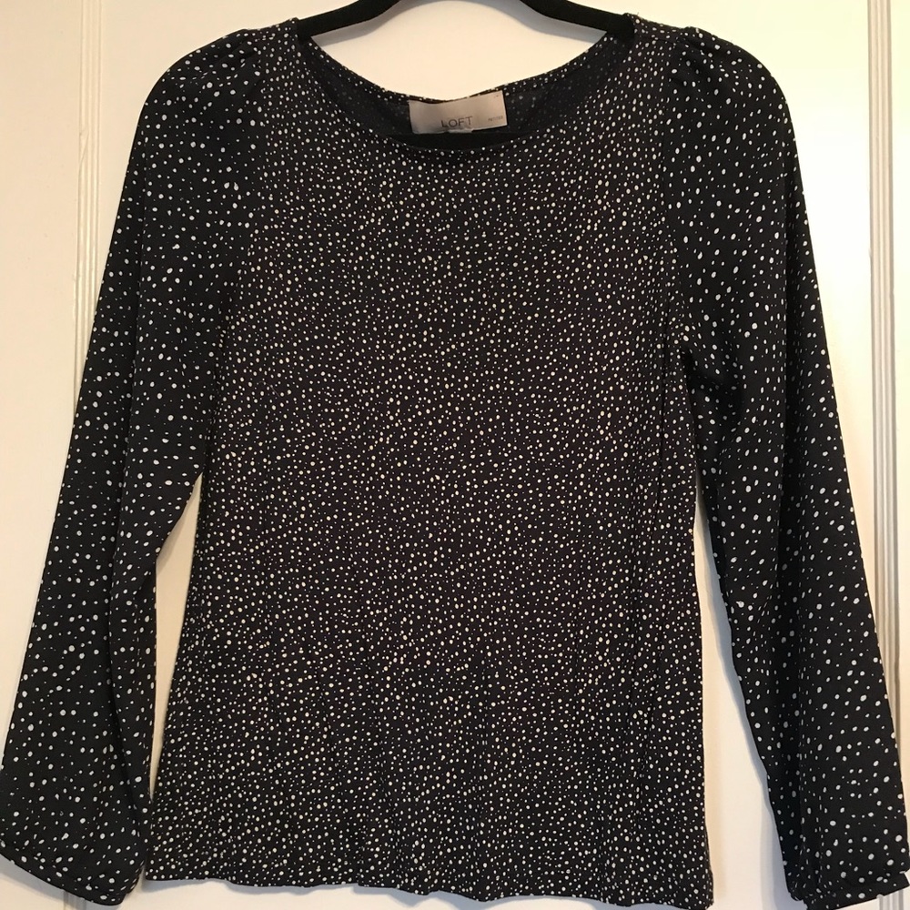 LOFT Silk and Chiffon 3/4 Sleeve Blouse